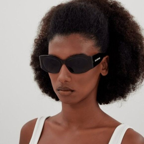 NEW Balenciaga BB0329S 003 Black Grey Geometric Unisex Sunglasses BB 0329S - Picture 1 of 10